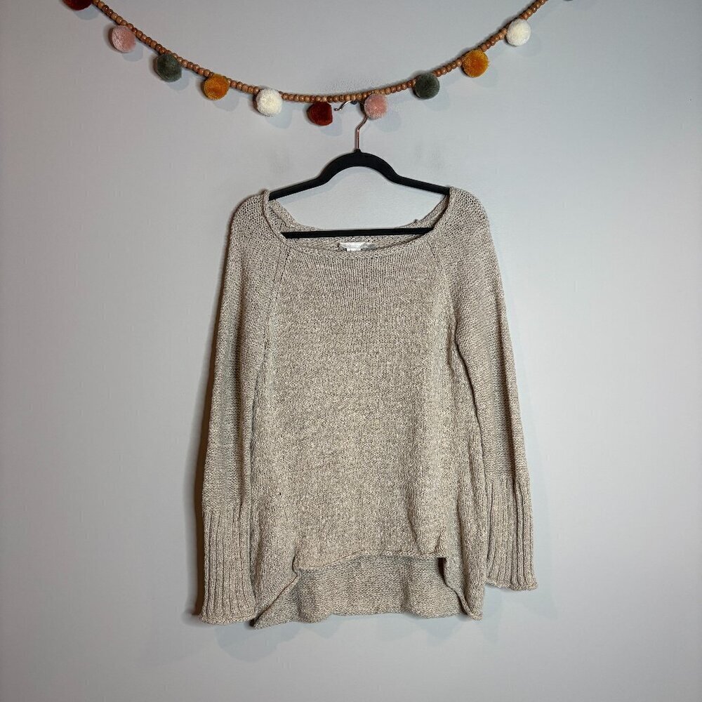 Donna Karan linen blend thick knit sweater
